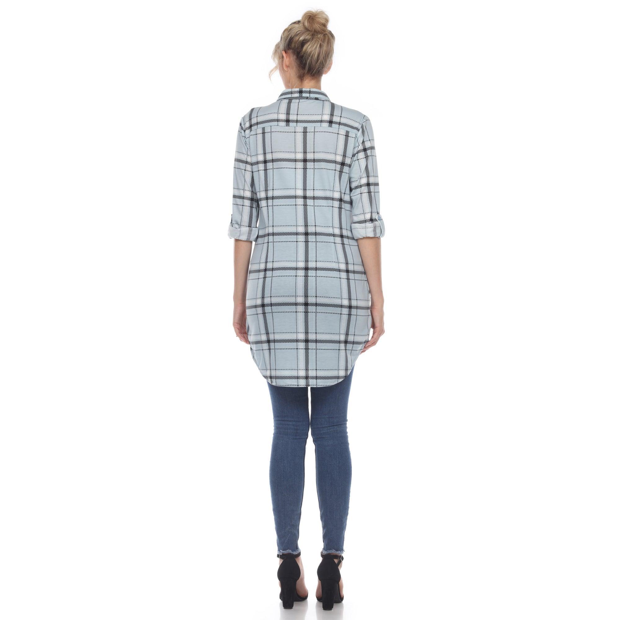 Women's Plaid Tunic Shirt Product Image