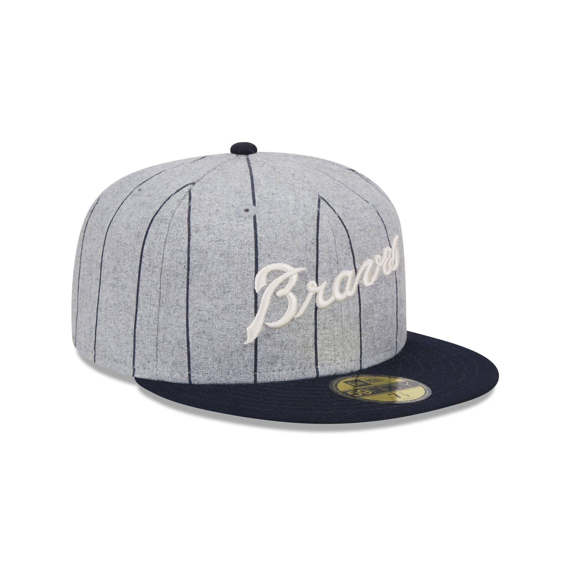 Atlanta Braves Heather Pinstripe 59FIFTY Fitted Hat Male Product Image