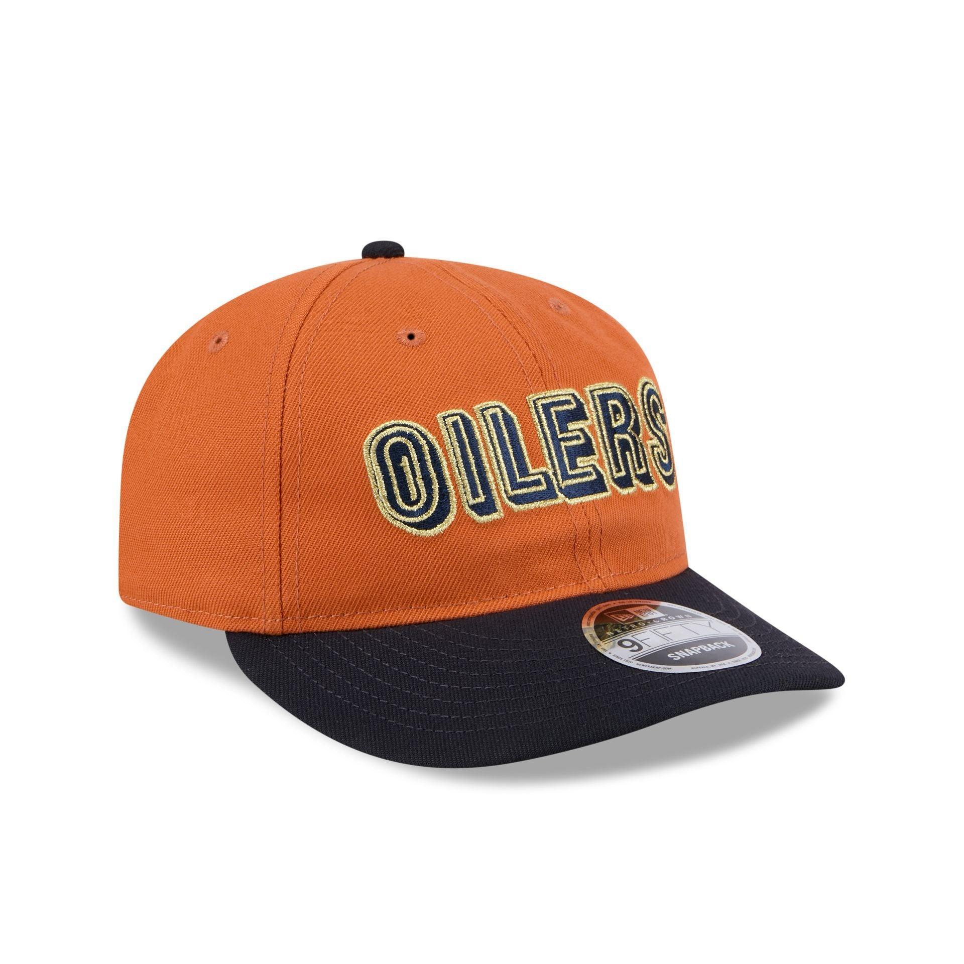 Oilers Gold Wood Retro Crown 9FIFTY Snapback Hat Male Product Image