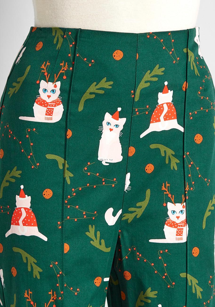 Festively Frocked Felines Pants Product Image