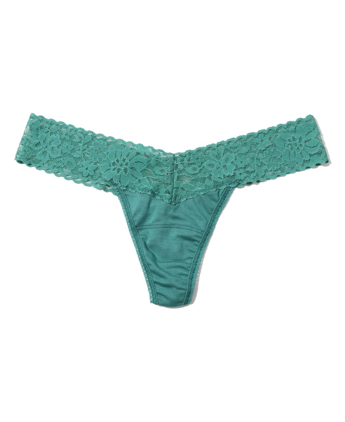 Hanky Panky Dream Lace Trim Modal Low Rise Thong Product Image