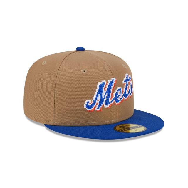 New York Mets Classic 8-Bit Wordmark 59FIFTY Fitted Hat Male Product Image