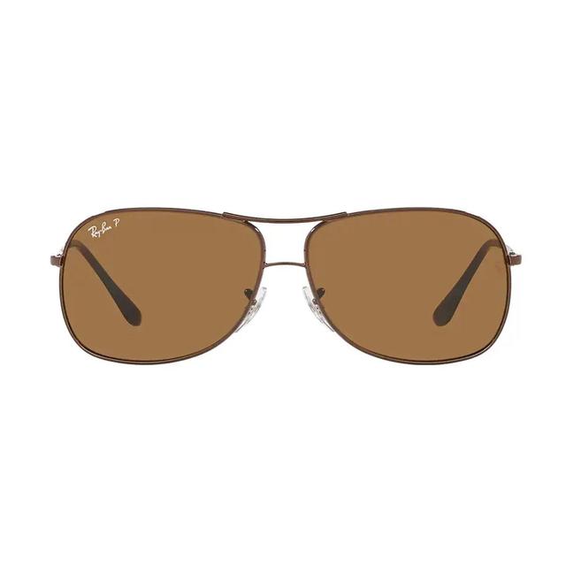 Ray-Ban Men's Polarized Aviator Sunglasses RB3267 Brown Male Product Image