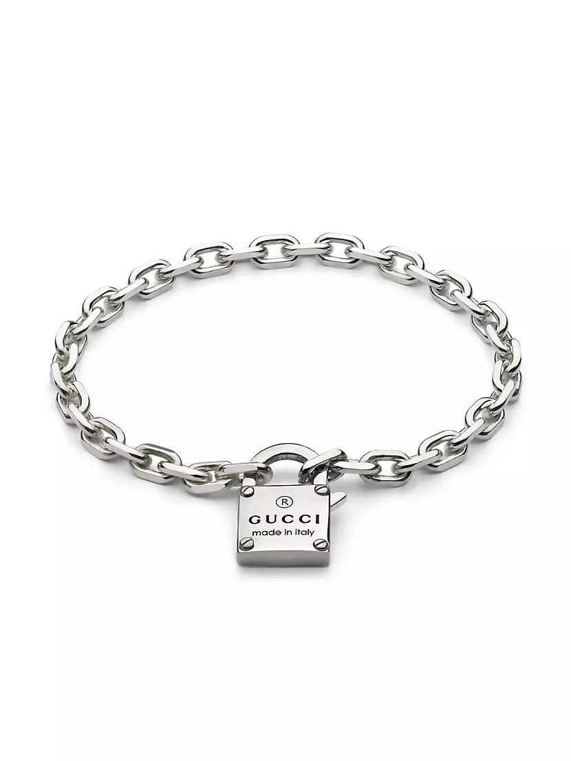 Trademark Sterling Silver Padlock Charm Bracelet Product Image