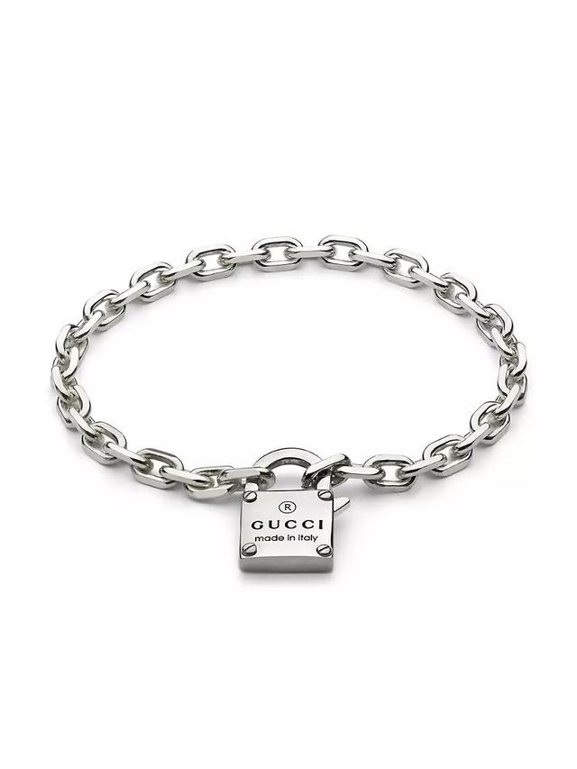 Trademark Sterling Silver Padlock Charm Bracelet Product Image