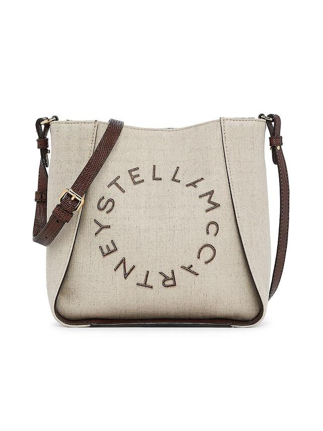 Womens Logo-Detailed Canvas & Embossed Crossbody Bag Product Image