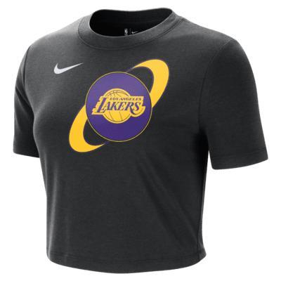 Los Angeles Lakers Courtside Nike Womens NBA Cropped Slim T-Shirt Product Image