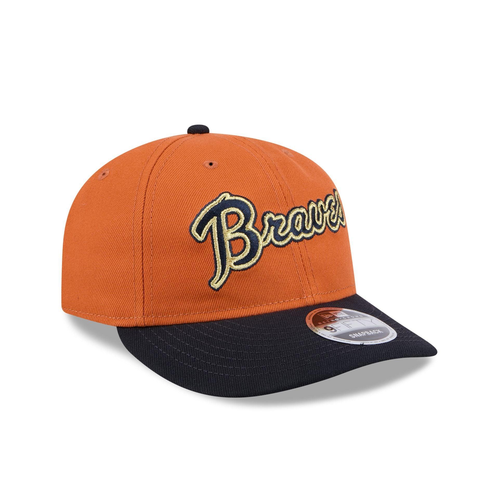 Atlanta Braves Gold Wood Retro Crown 9FIFTY Snapback Hat Male Product Image