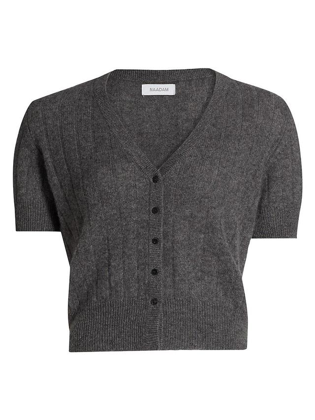 Womens Cashmere Short-Sleeve Cardigan Product Image