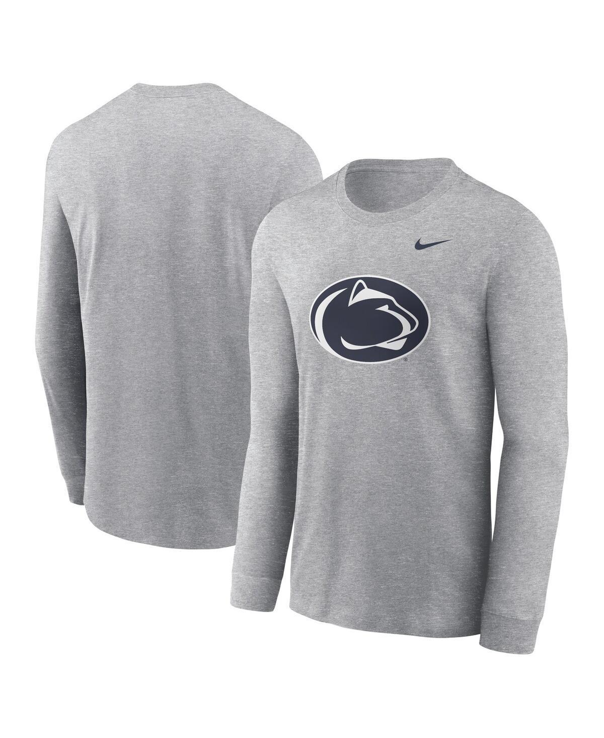 Mens Nike Heather Gray Ohio State Buckeyes Primary Logo Long Sleeve T-Shirt Product Image