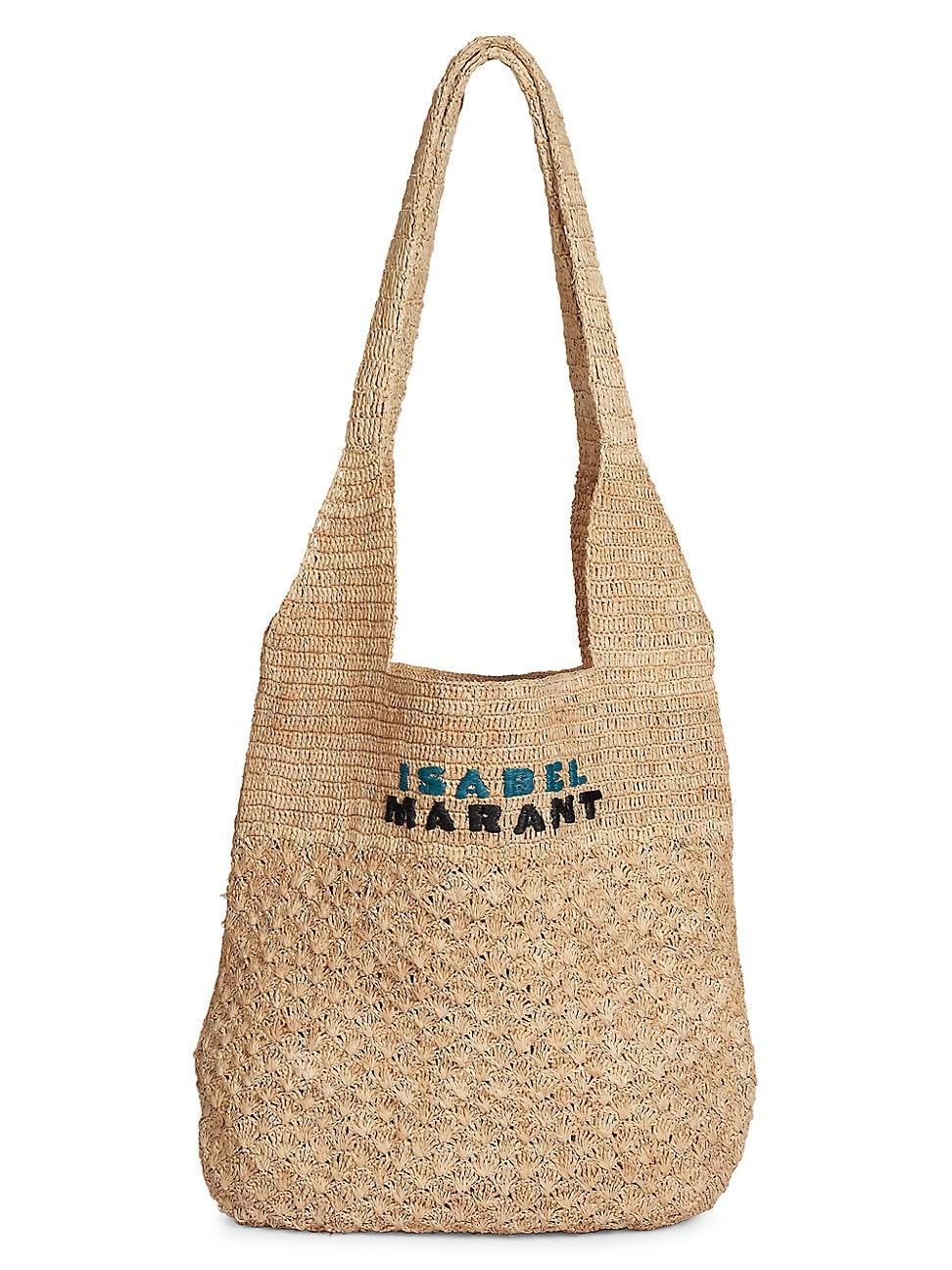 Womens Medium Praia Embroidered Raffia Tote product image