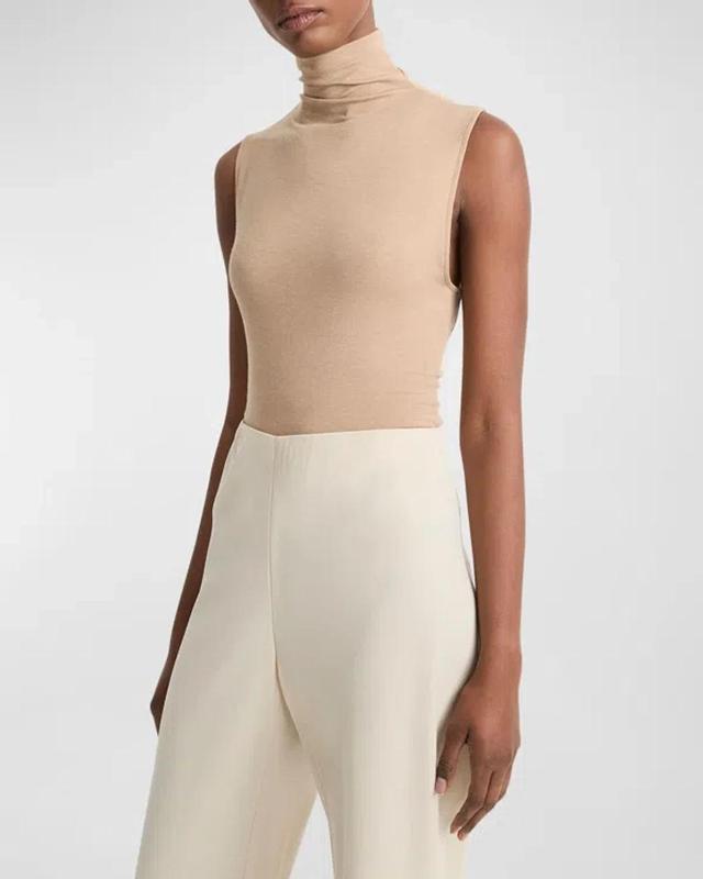 Sleeveless Turtleneck Top In H Cashew Product Image