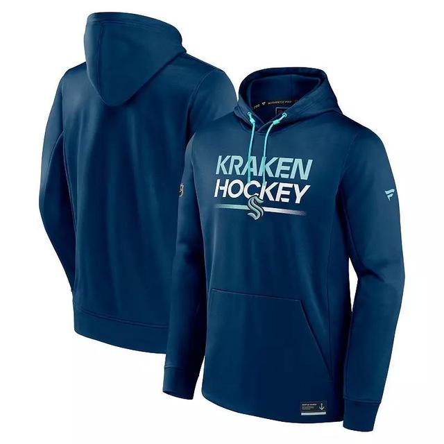 Mens Fanatics Branded Deep Sea Blue Seattle Kraken Authentic Pro Pullover Hoodie Krk Blue Product Image