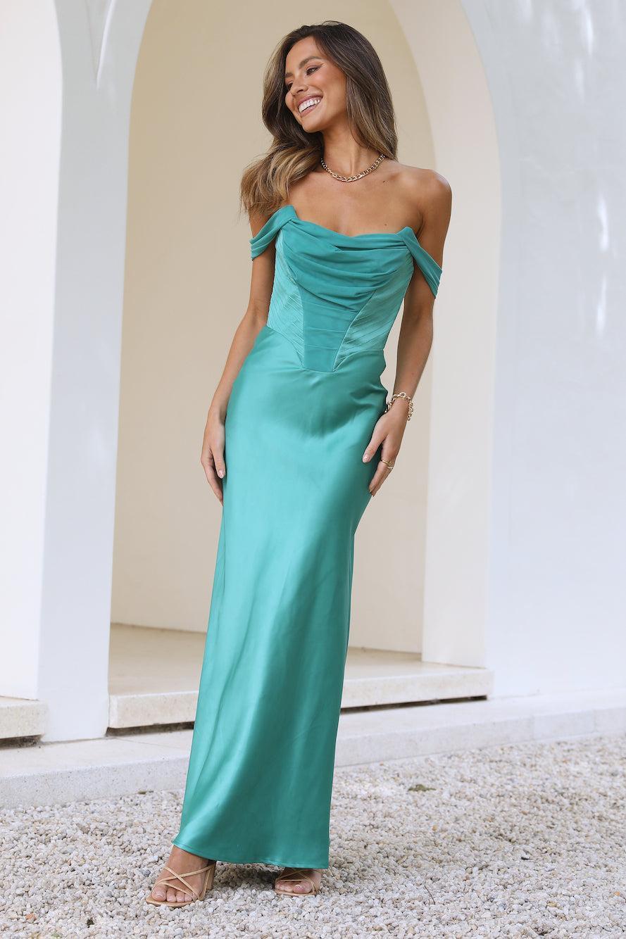 Princess Moment Maxi Dress Green Product Image