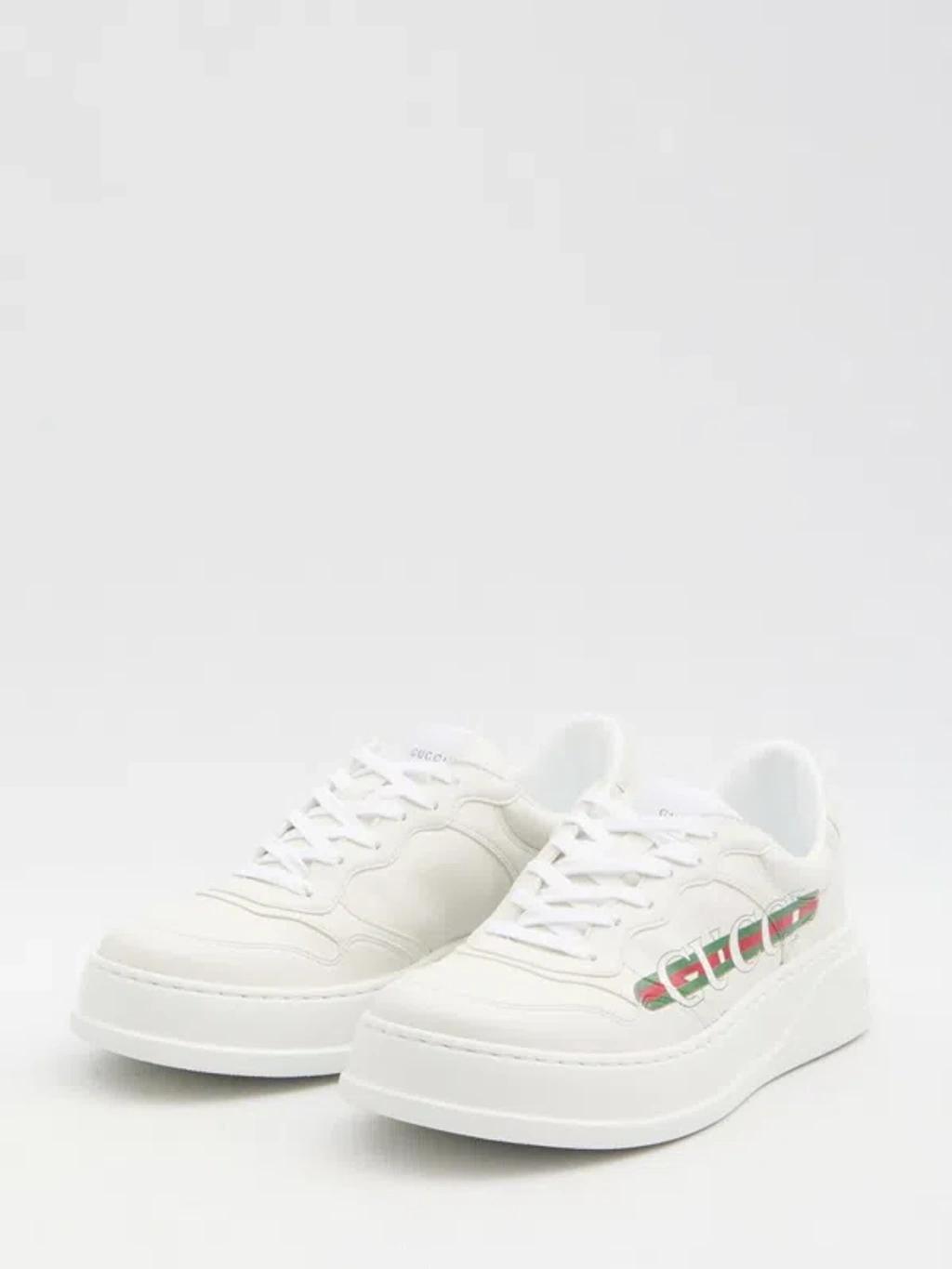 GUCCI Leather Sneakers In White Product Image