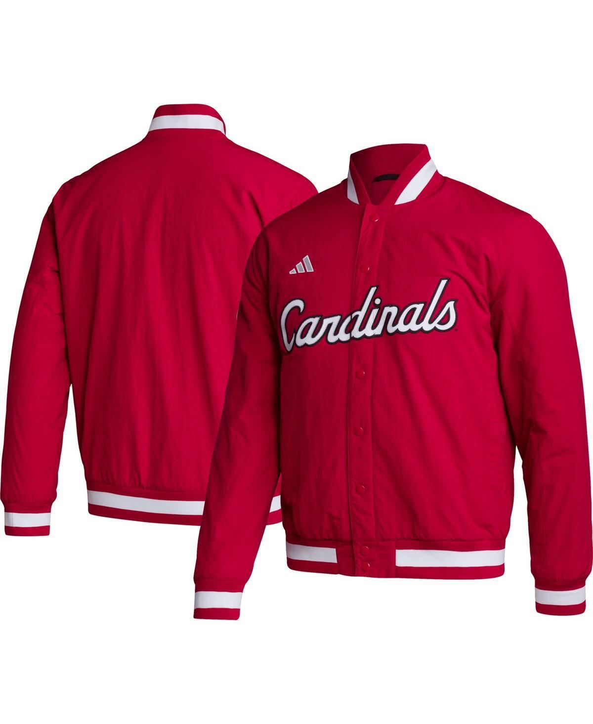 Mens adidas Red Louisville Cardinals Baseball Coaches Full-Snap Jacket Product Image