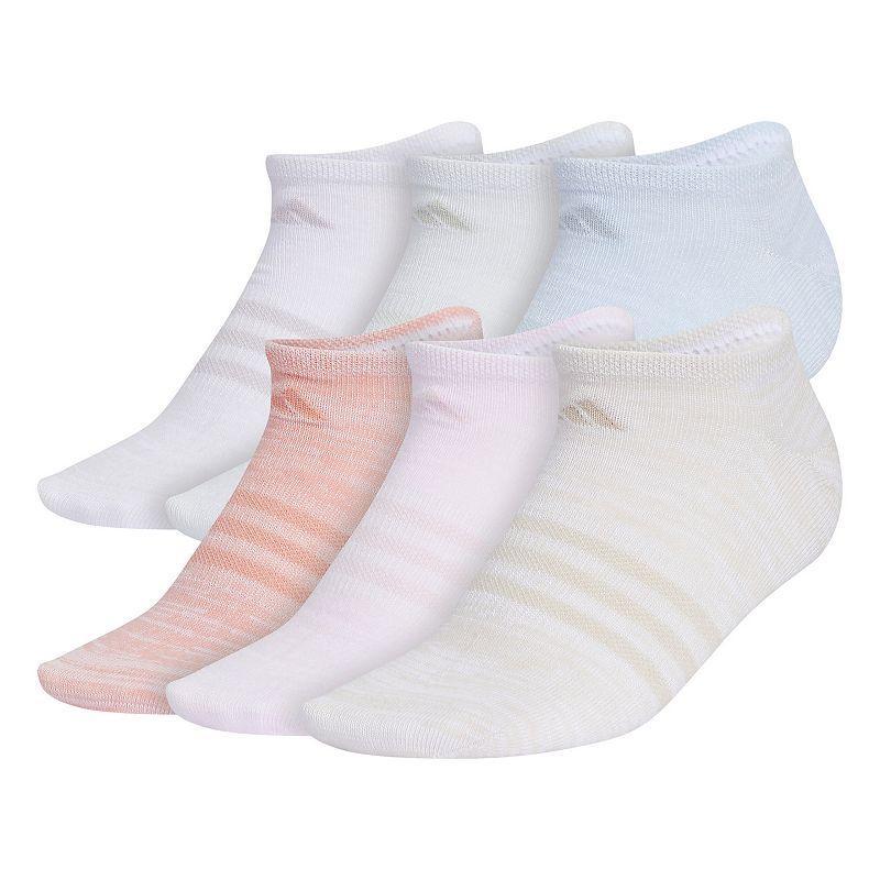 Womens adidas Superlite 6-Pack No Show Socks Med Beige Product Image