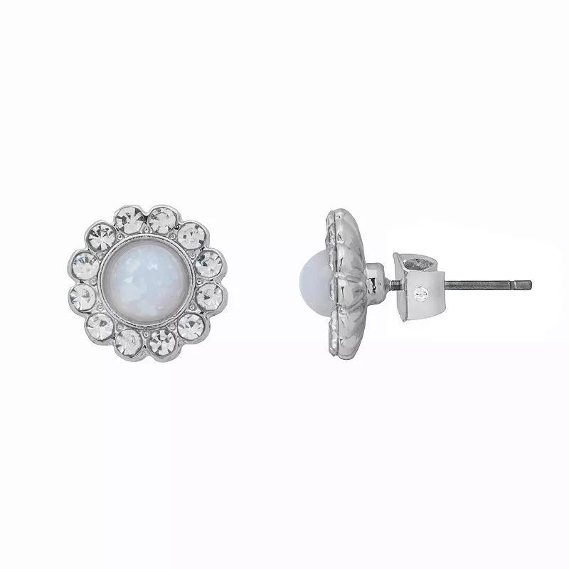 LC Lauren Conrad Simulated Opal Floral Stud Earrings, Womens, Blue Product Image