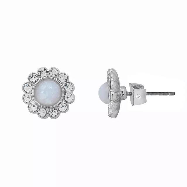 LC Lauren Conrad Simulated Opal Floral Stud Earrings, Womens, Blue Product Image