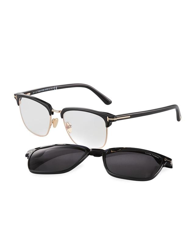 TOM FORD 54mm Blue Light Blocking Glasses & Clip-On Sunglasses Product Image