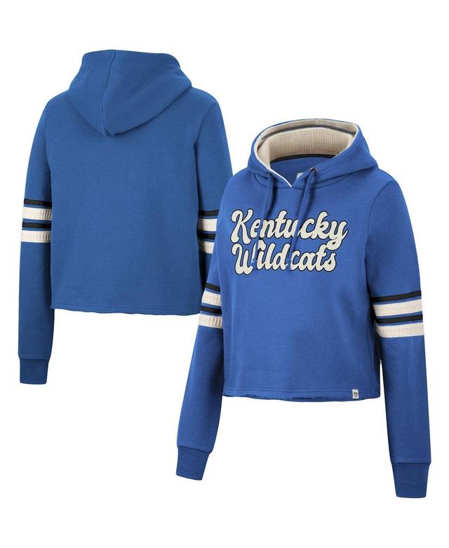 Womens Colosseum Royal Kentucky Wildcats Retro Cropped Pullover Hoodie Product Image