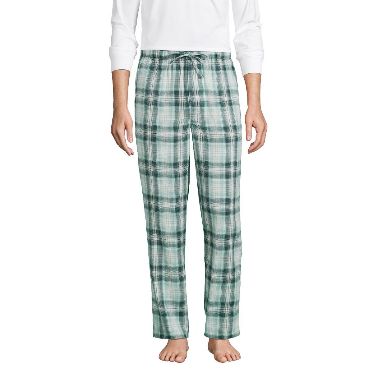 Big & Tall Lands End Flannel Top & Bottoms Pajama Set, Mens Red Shadow Product Image