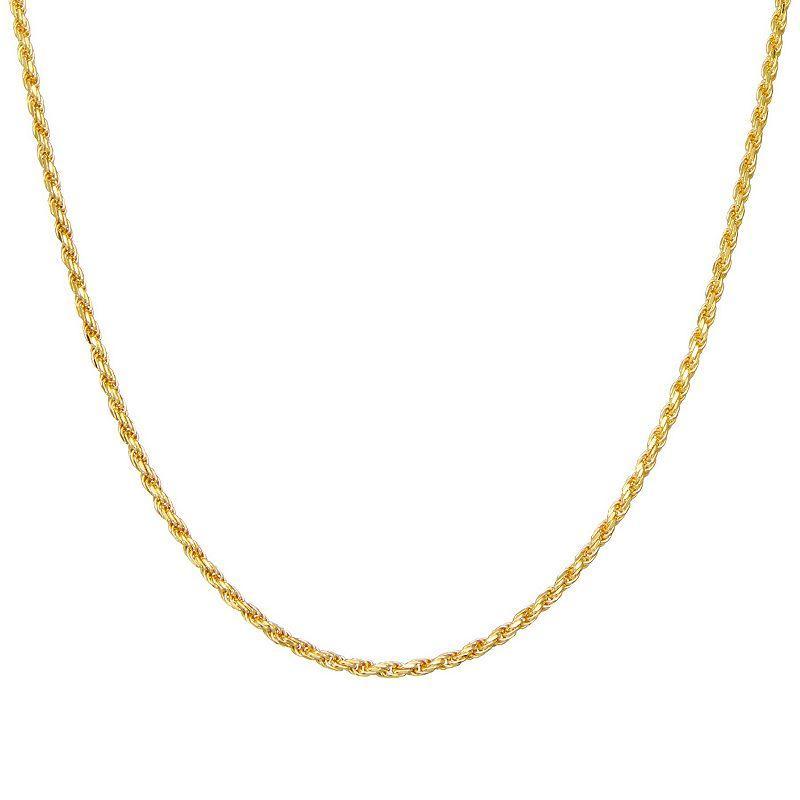 Giorgio di Vicenza Sterling Silver Mens Italian Rope Chain Necklace Gold Tone Product Image