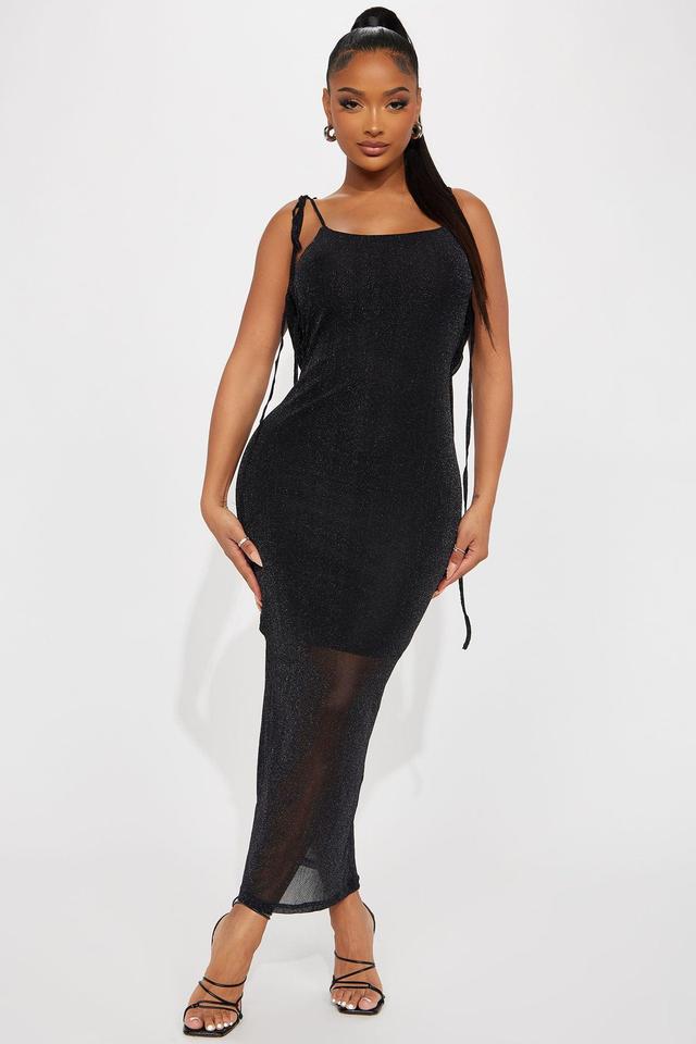 Stunned Fascination Midi Dress - Black Product Image