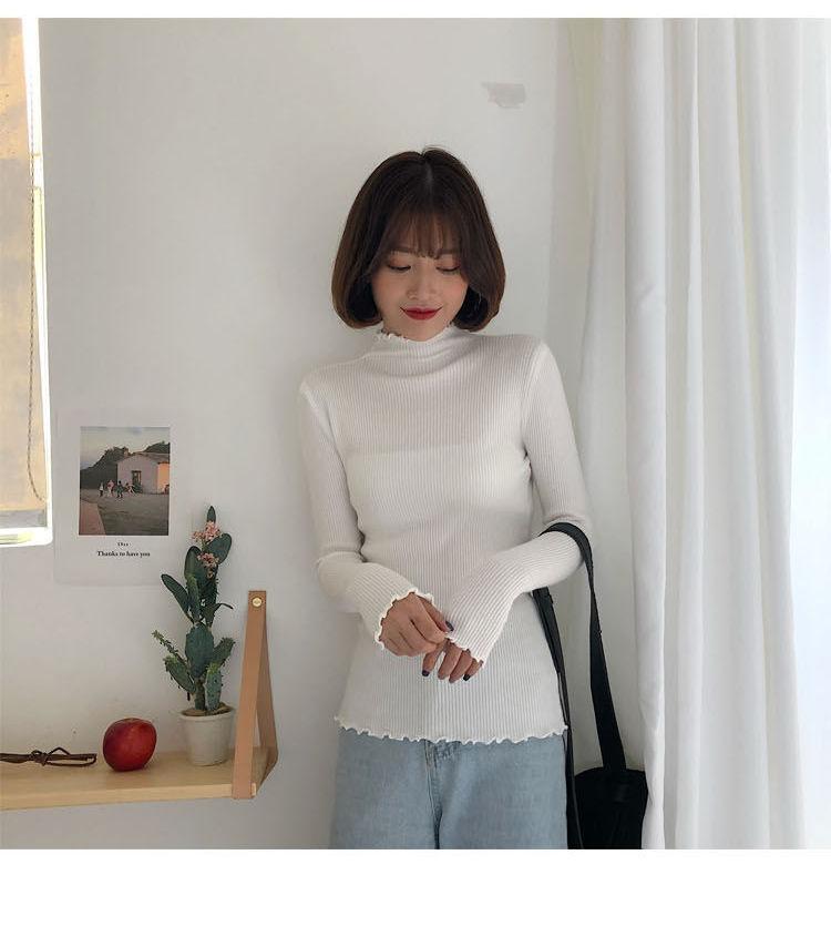 Lettuce Edge Mock Neck Knit Top Product Image