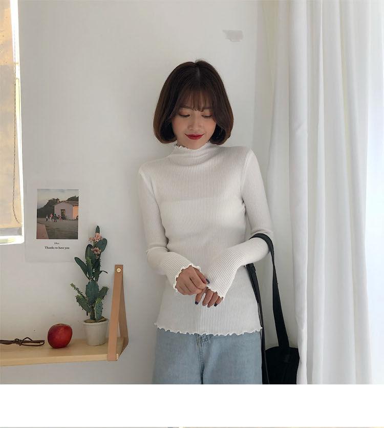 Lettuce Edge Mock Neck Knit Top Product Image