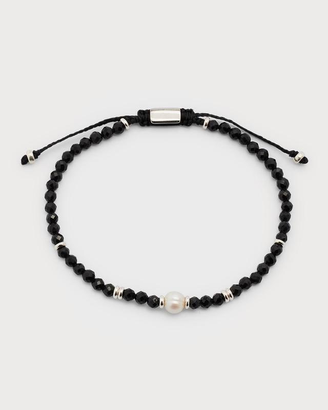 Mens Pearl Gemstone Beaded Bracelet Product Image