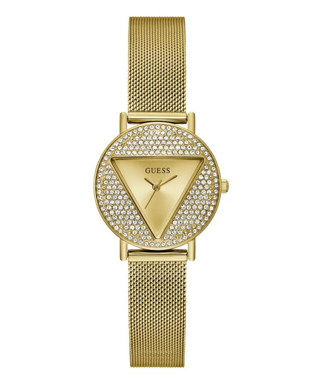 Guess Womens Analog Gold-Tone Stainless Steel Mesh Watch 30mm Product Image