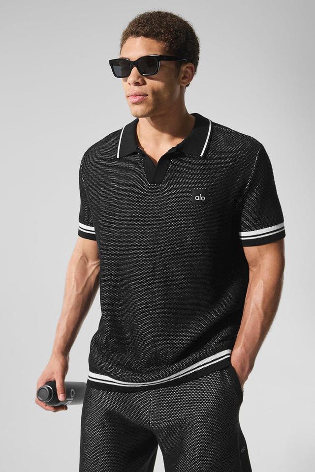 Sports Club Sweater Knit Polo - Black Male Product Image