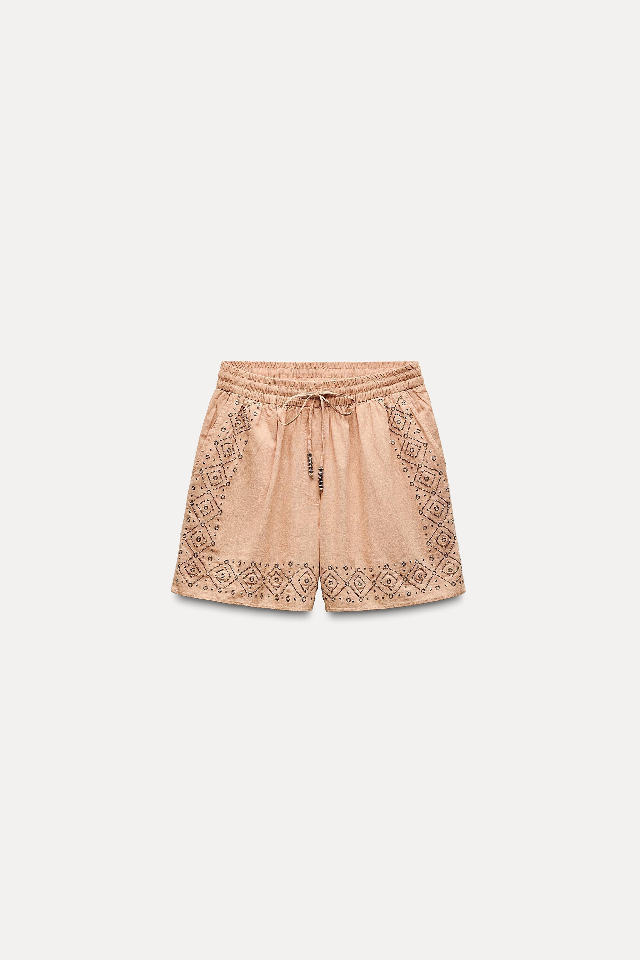 EMBROIDERED BEADED SHORTS ZW COLLECTION Product Image