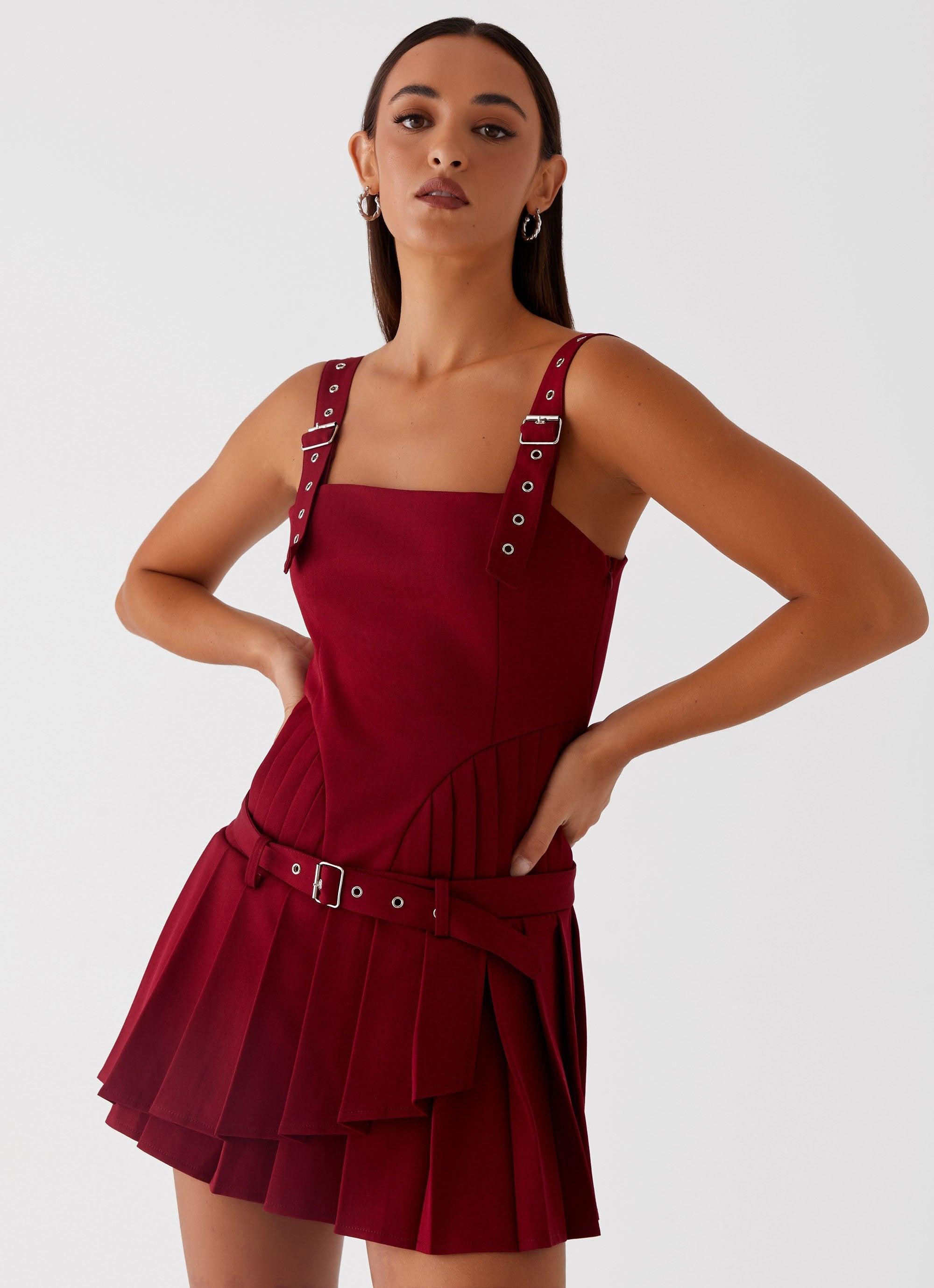 Uma Mini Dress - Cherry Red Product Image