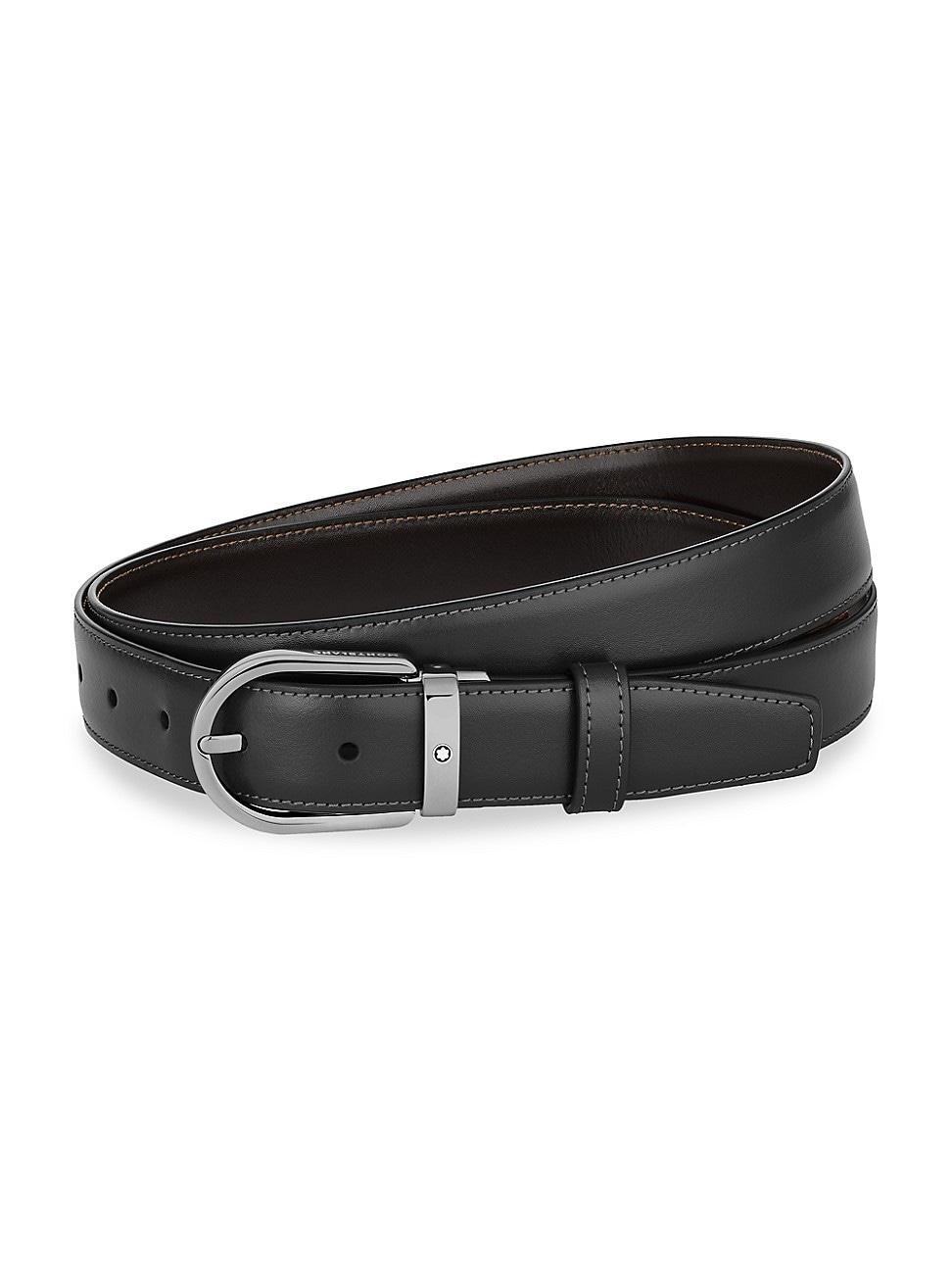 Montblanc Horseshoe Buckle Reversible Leather Belt Product Image