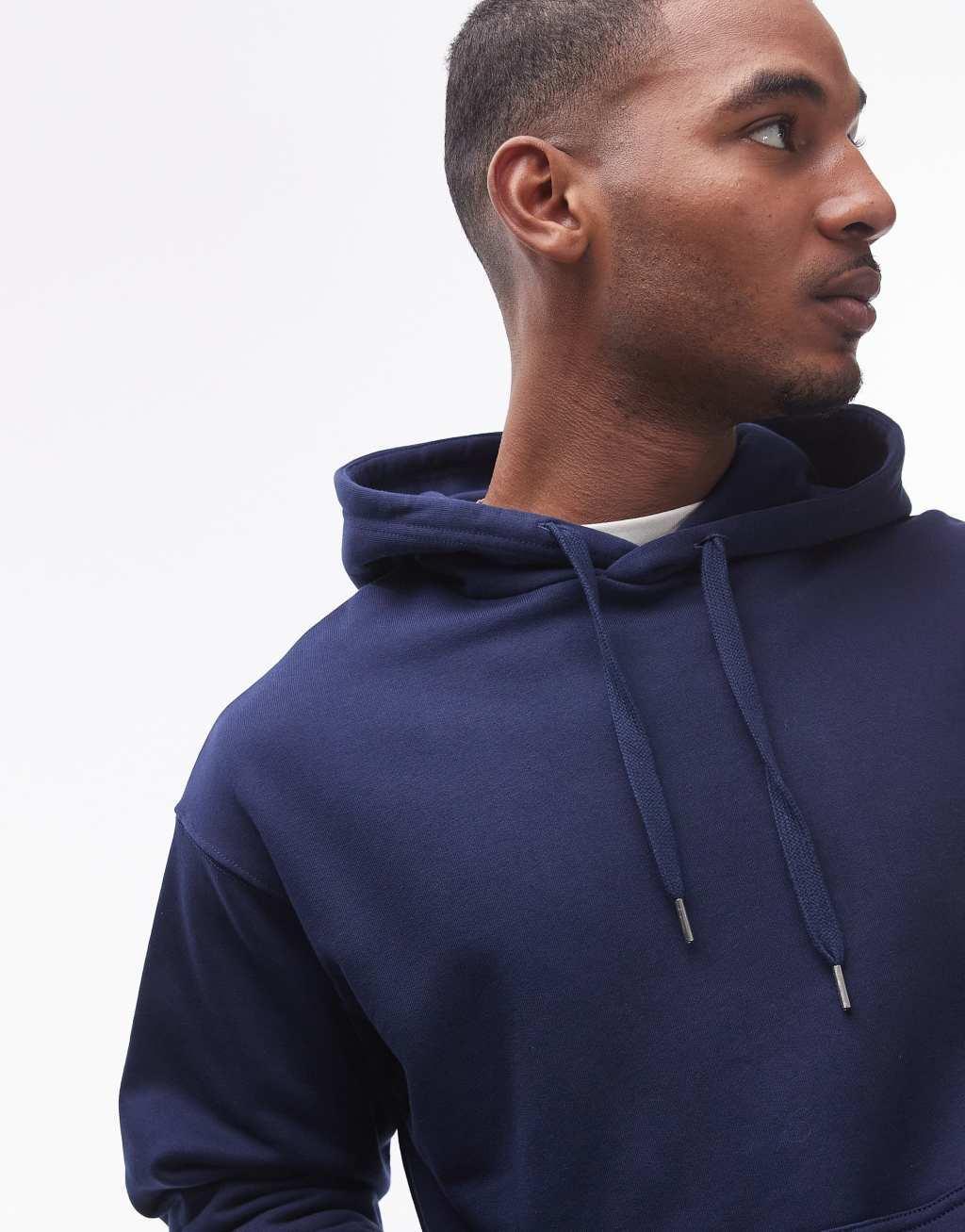 ARKET relaxed terry hoodie in blue Product Image