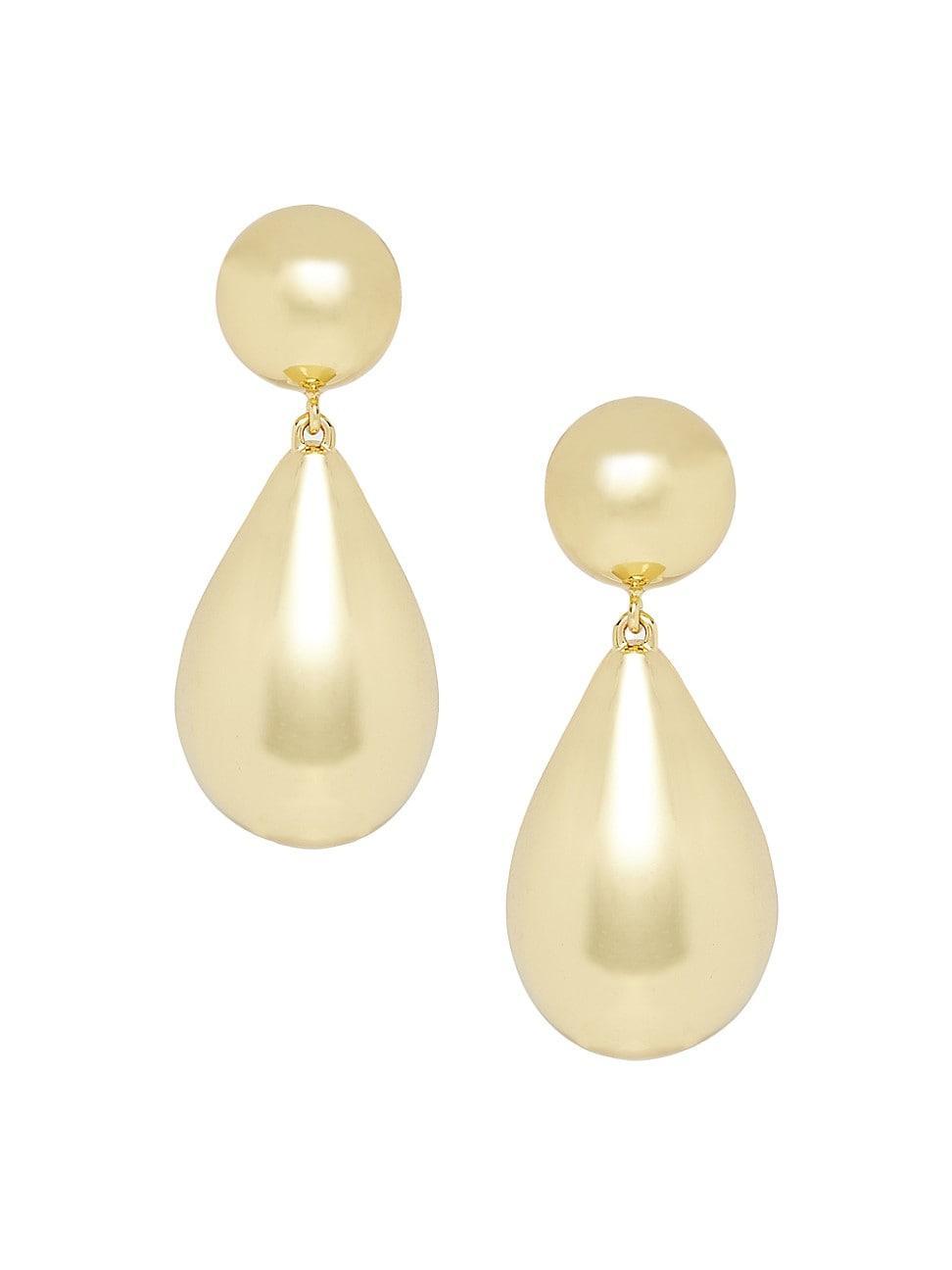 Small Dome Pearly Teardrop Earrings Product Image