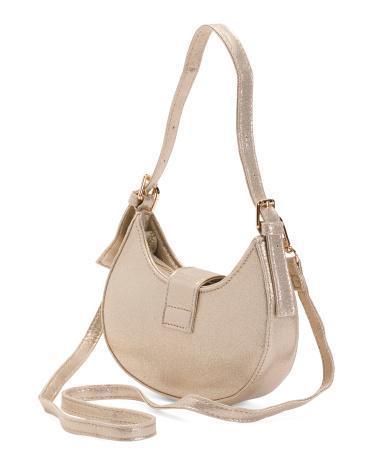 Metallic Shoulder Bag With Buckle for Women Product Image