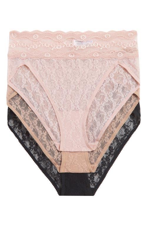 b. temptD by Wacoal Assorted 3-Pack Lace Kiss High Cut Briefs Product Image