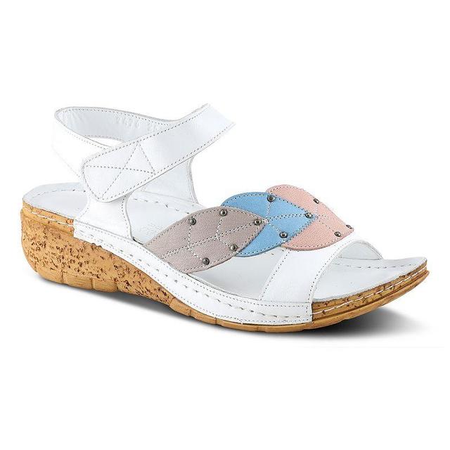 Spring Step Leaf Womens Leather Wedge Sandals Product Image