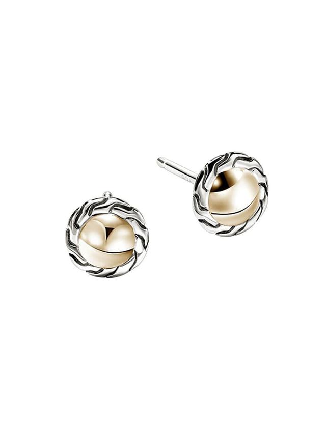 Womens JH Essentials 14K Yellow Gold & Sterling Silver Small Stud Earrings Product Image