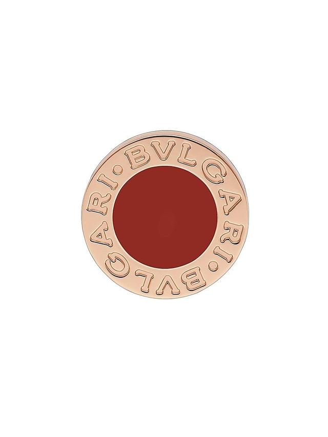 Classic 18K Rose Gold & Carnelian Single Round Stud Earring Product Image