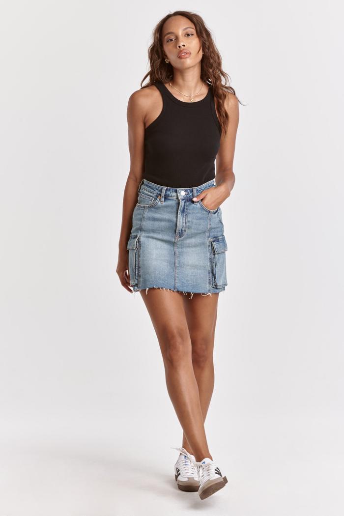 Quinn light denim skirt Product Image