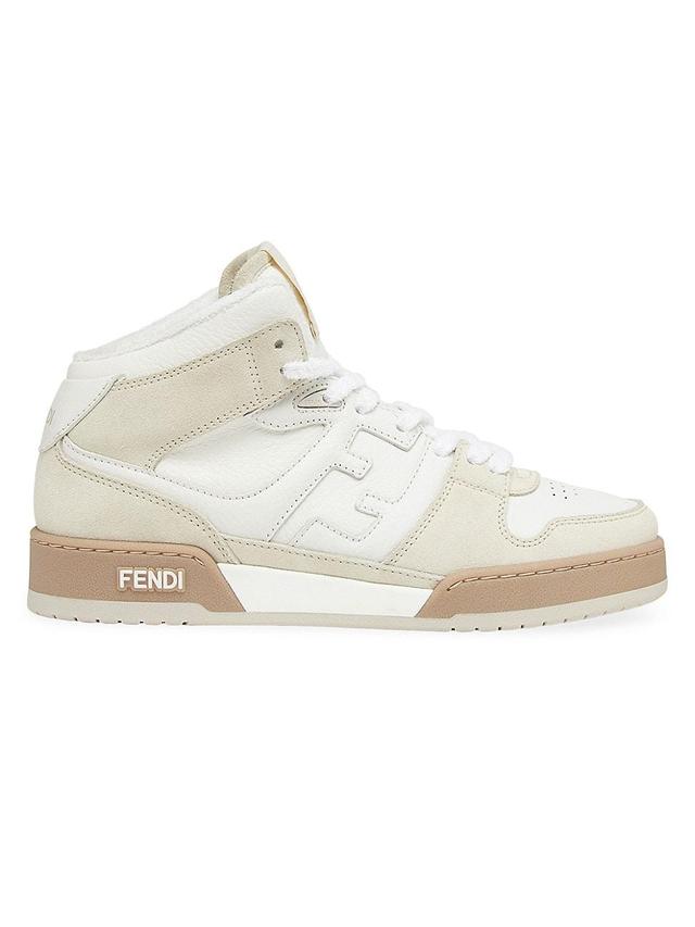 Womens Fendi Match Suede & Leather High-Top Sneakers Product Image