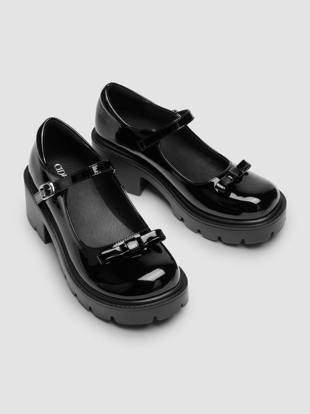 BOWKNOT CHUNKY HEELED LOAFERS Product Image