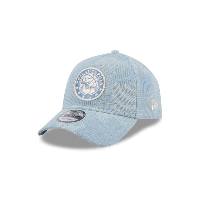 Philadelphia 76ers Logo Essentials Denim 9FORTY A-Frame Snapback Hat Male Product Image