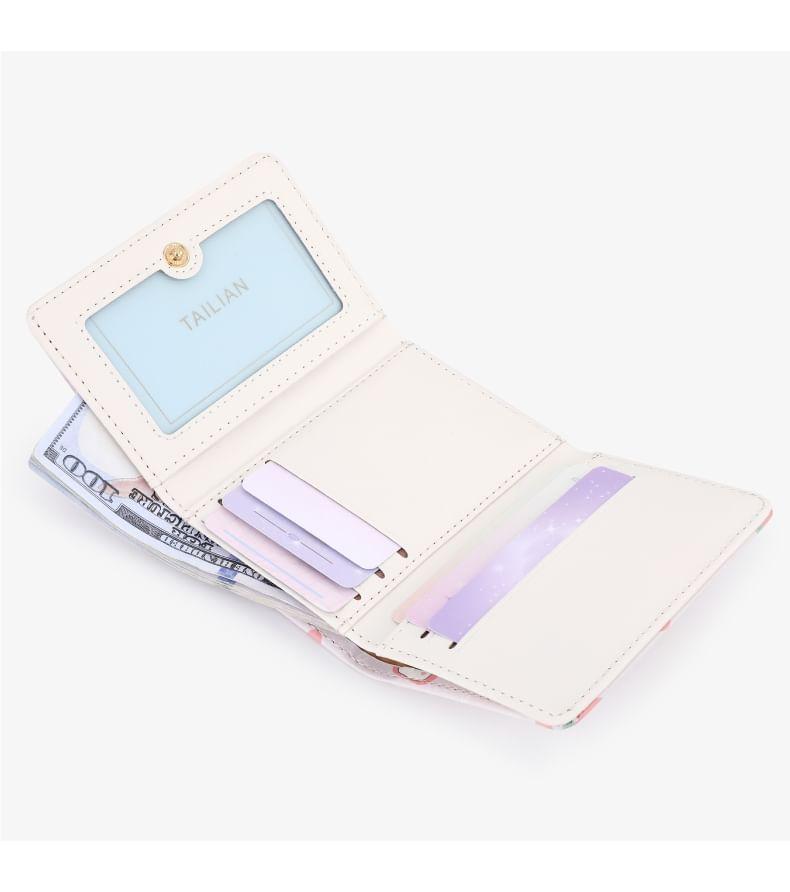 Cartoon Print Faux Leather Short Wallet Product Image