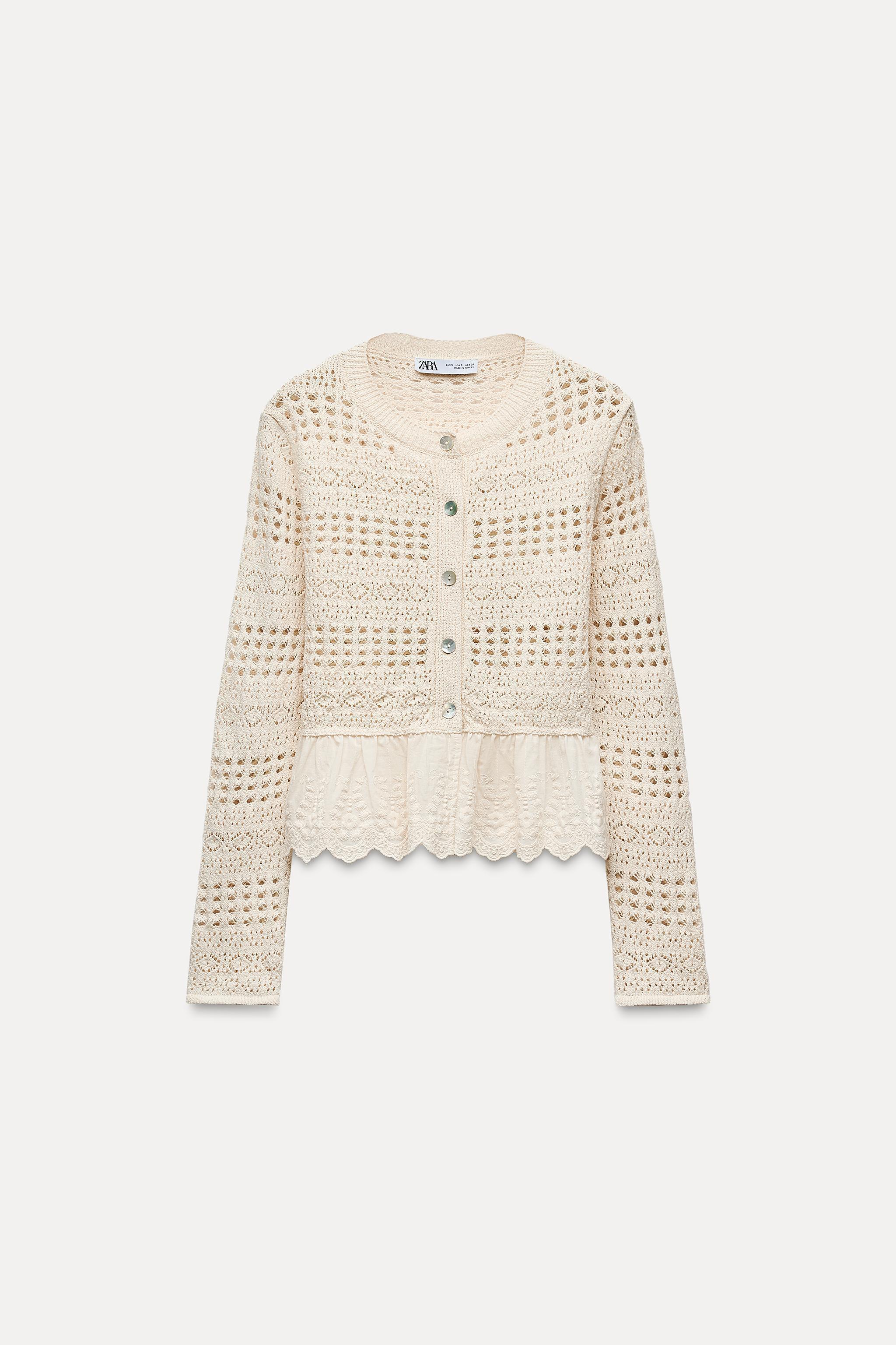 COMBINATION POINTELLE KNIT CARDIGAN Product Image