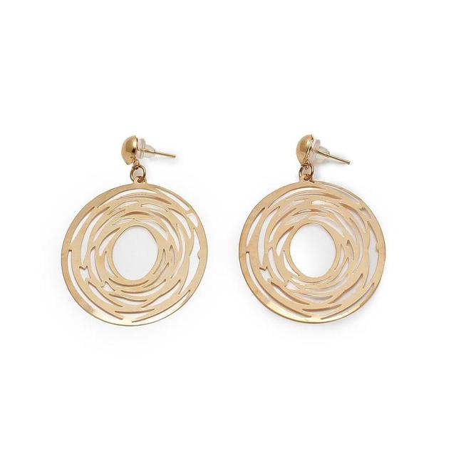 Sohi Womens Gold Rose Drop Earrings Product Image